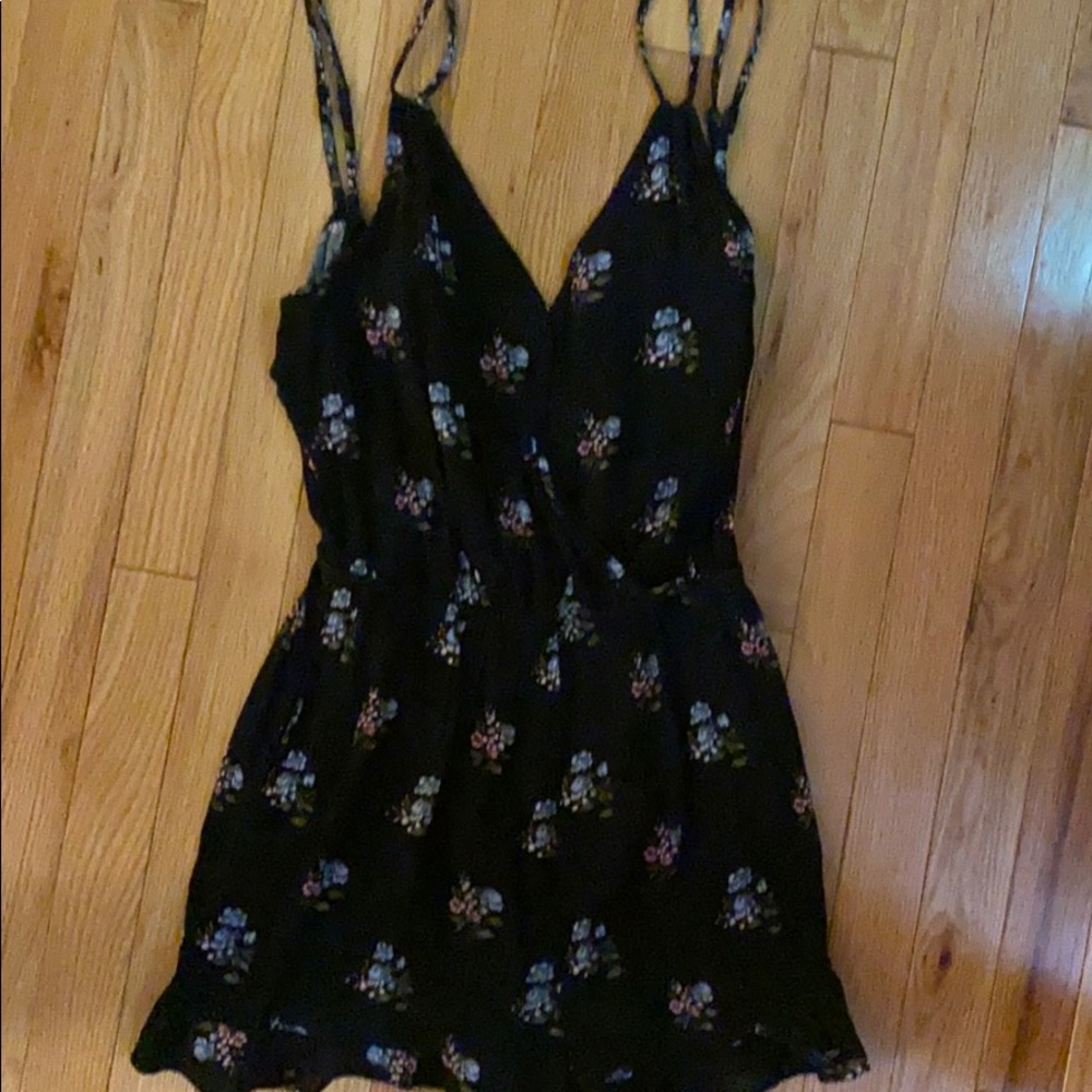 Floral Romper with Tie Back